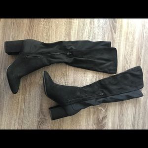 Black thigh high boots